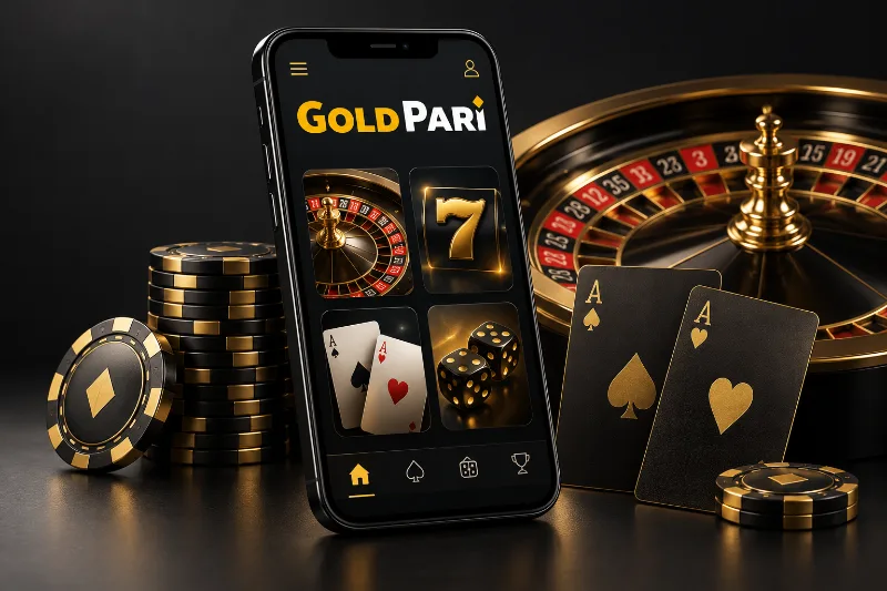Смартфон, рулетка и игральные карты Gold Pari